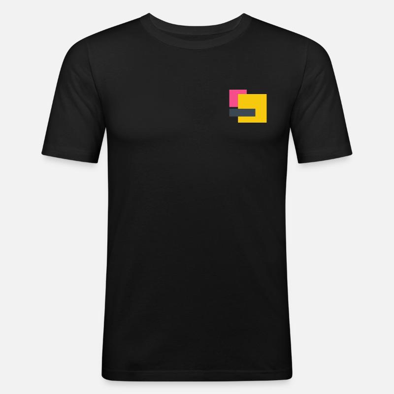 TripleSquare - Männer Slim Fit T-Shirt - Schwarz