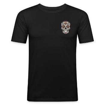 Mexican skull - Men's Slim Fit T-Shirt - black - Front - Nik (191cm)