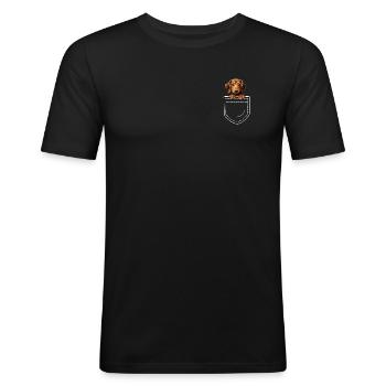 Dog Dachshund Dachshund - Men's Slim Fit T-Shirt - black - Front - Nik (191cm)
