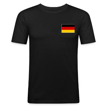 Deutschland flagge - Männer Slim Fit T-Shirt - Schwarz - Vorne - Nik (191cm)