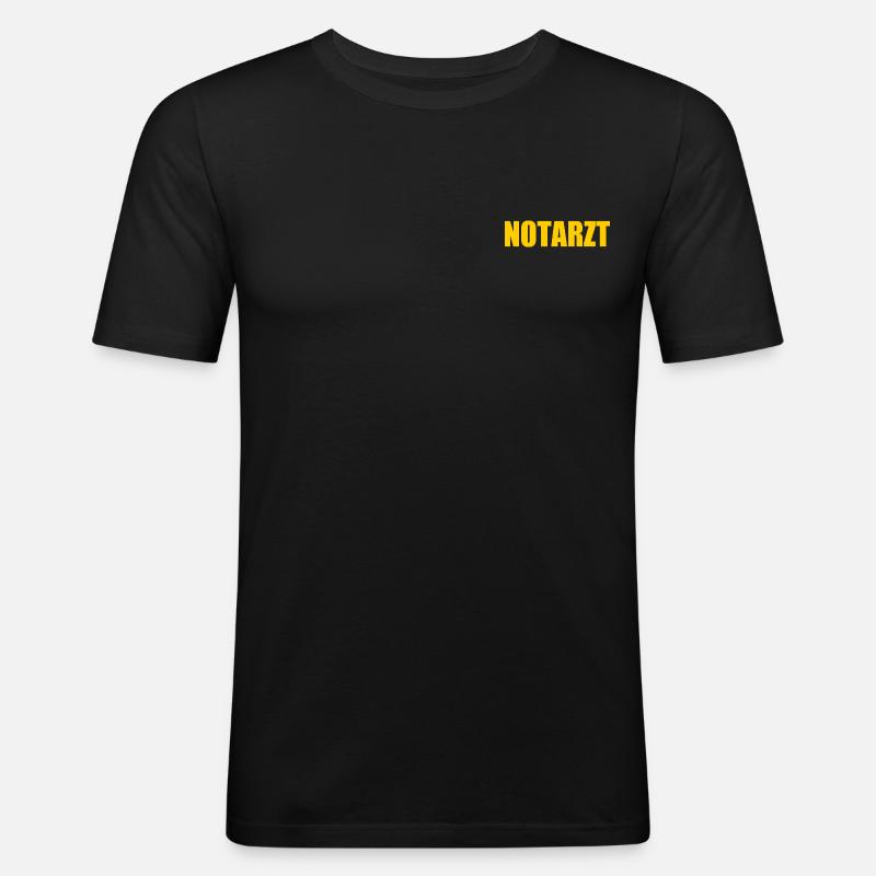 Notarzt - Männer Slim Fit T-Shirt - Schwarz