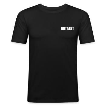 Notarzt - Männer Slim Fit T-Shirt - Schwarz - Vorne - Nik (191cm)
