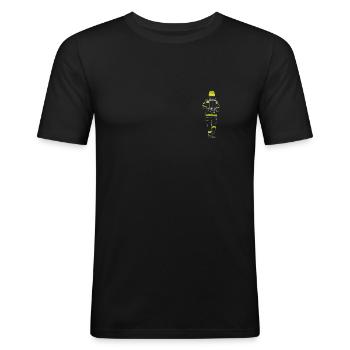 Porteurs de respirateurs - T-shirt près du corps Homme - noir - Devant - Nik (191cm)