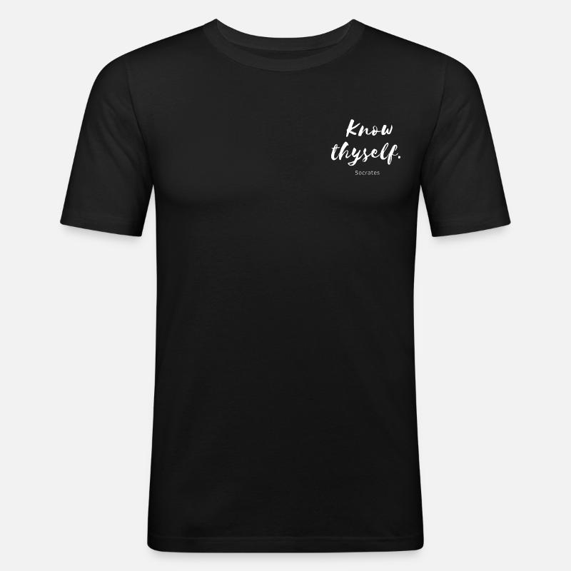 Know thyself Socrates - T-shirt près du corps Homme - noir