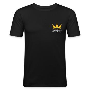 Kohlkönig Grünkohl Kohlfahrt - Männer Slim Fit T-Shirt - Schwarz - Vorne - Nik (191cm)