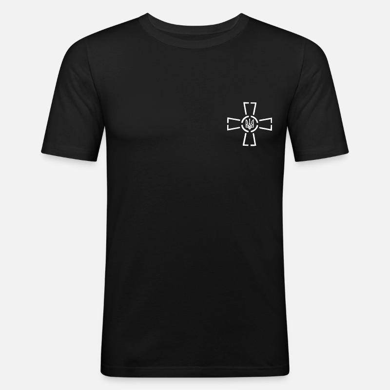 Ukraine - Männer Slim Fit T-Shirt - Schwarz