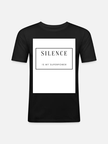 Silence, Strength and Serenity on Textile - Men's Slim Fit T-Shirt - black