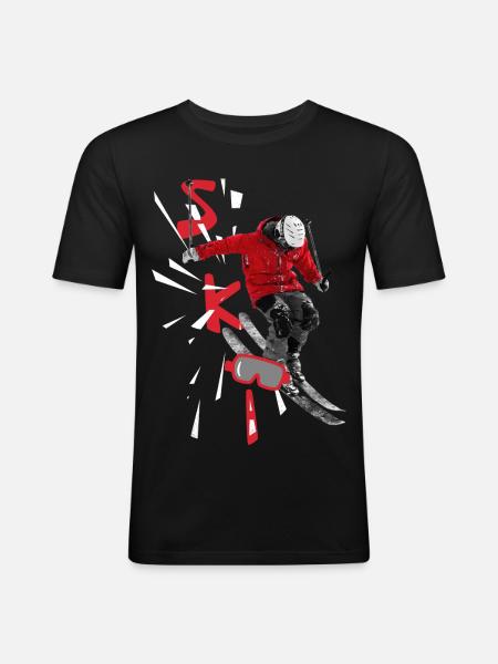 Ski - Ski Packages - Skiing - Men's Slim Fit T-Shirt - black
