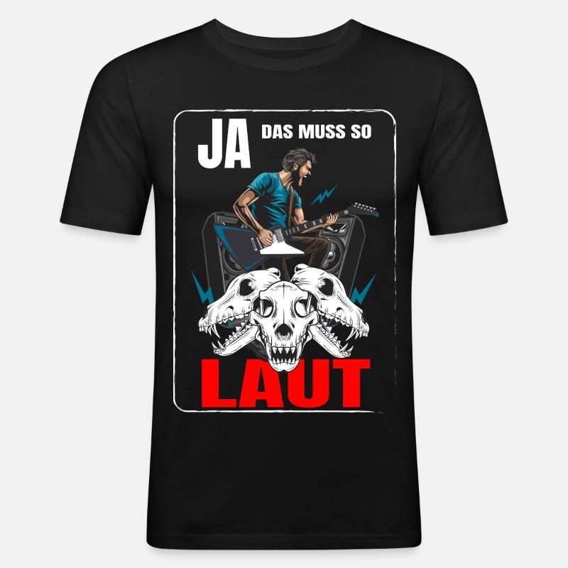 Ja das muss so Laut - Männer Slim Fit T-Shirt - Schwarz