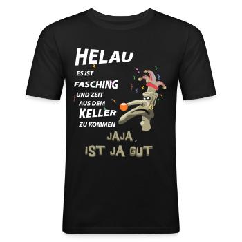 Anti Karneval Helau Fasching Fastnacht Narr - Männer Slim Fit T-Shirt - Schwarz - Vorne - Nik (191cm)