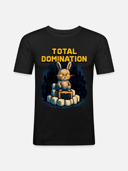 Pixel Bunny – Total Domination - Men's Slim Fit T-Shirt - black