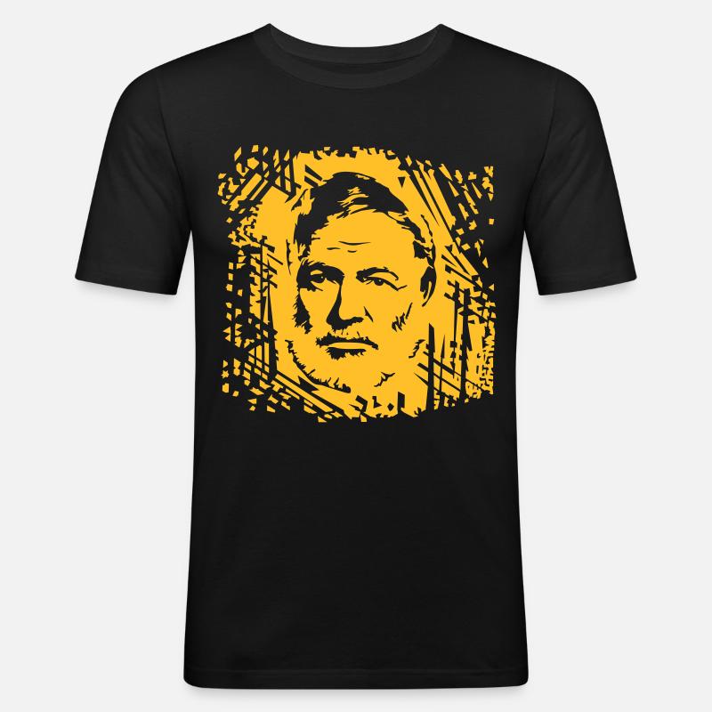 Hemingway - Männer Slim Fit T-Shirt - Schwarz
