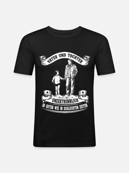 Father and daughter - inseparable - Men's Slim Fit T-Shirt - black