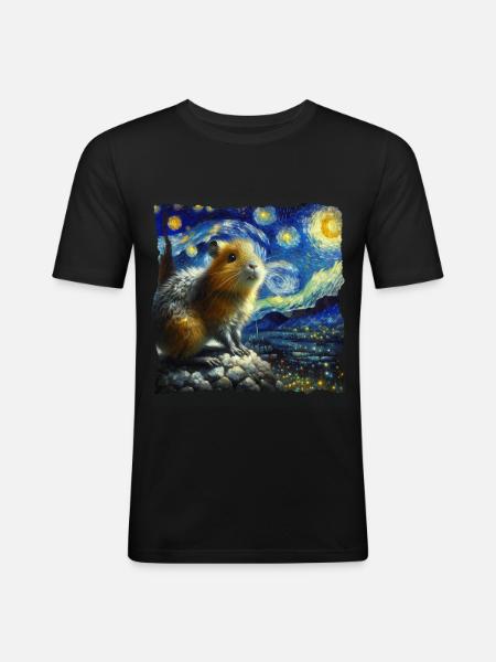 Aguti Starry Night - Men's Slim Fit T-Shirt - black