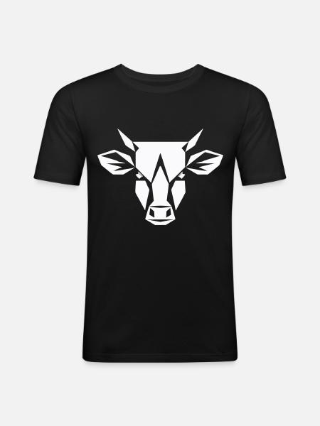Polygone de taureau - Conception agricole - T-shirt près du corps Homme - noir