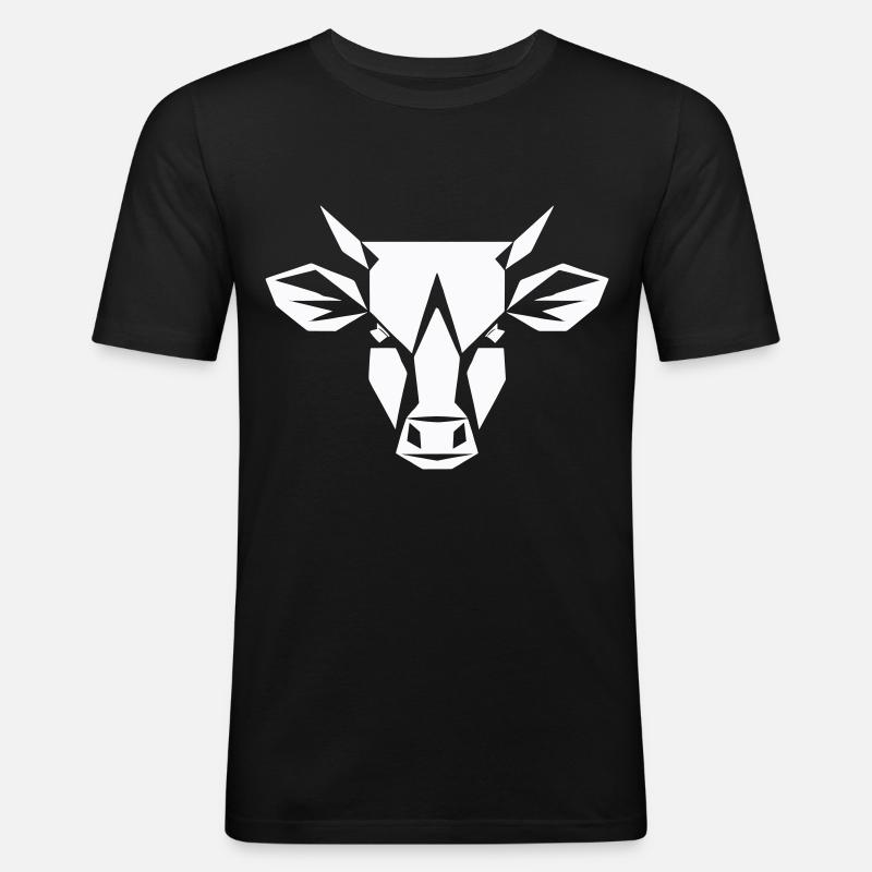 Bulle Polygon - Landwirtschaft Design - Männer Slim Fit T-Shirt - Schwarz