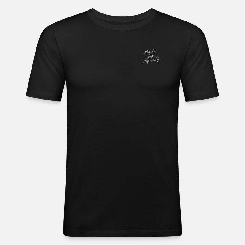 Made by Myself Grau - Männer Slim Fit T-Shirt - Schwarz