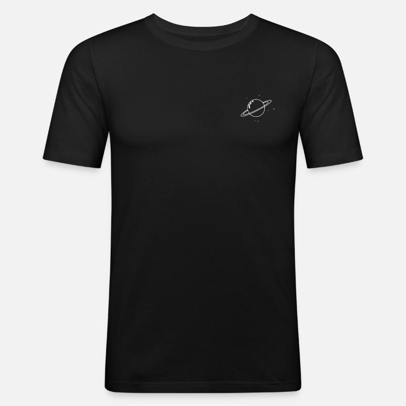 Planet mit Sternen - Männer Slim Fit T-Shirt - Schwarz
