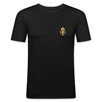 Münchner Kindl - Origami - Männer Slim Fit T-Shirt - Schwarz - Vorne - Nik (191cm)