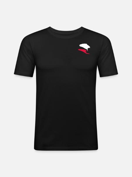 Rayures de style polonais - T-shirt près du corps Homme - noir