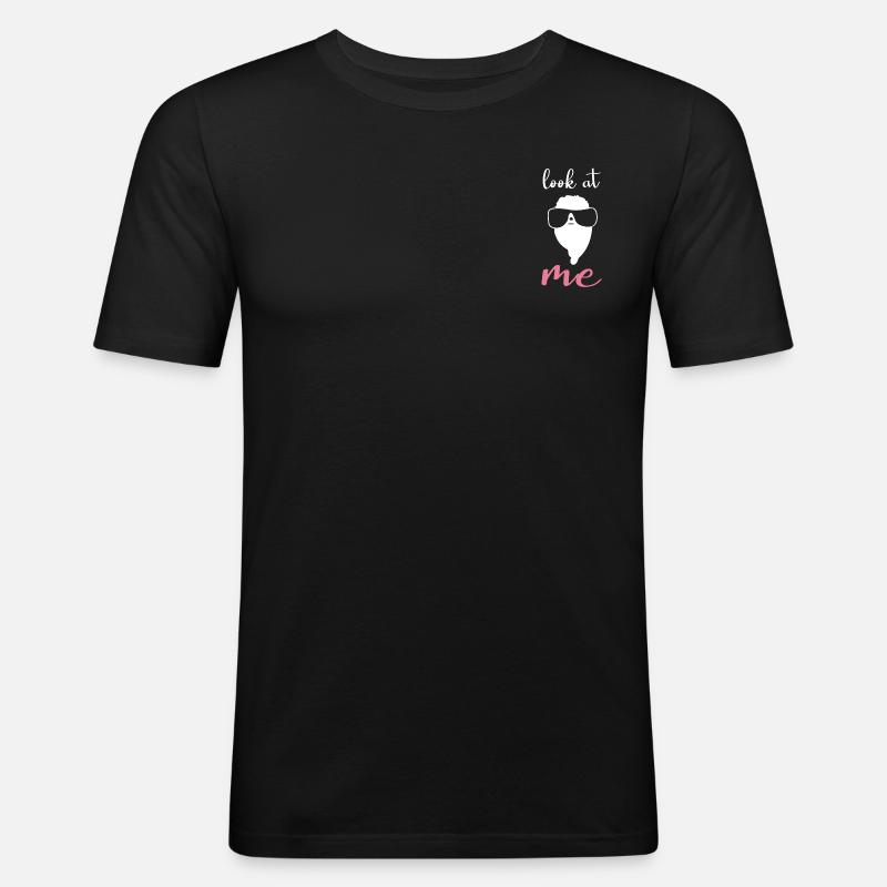 Zwergspitz - Männer Slim Fit T-Shirt - Schwarz