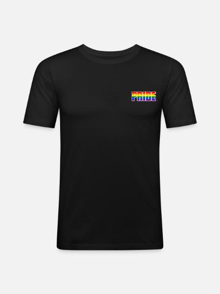 PRIDE - LGBT - RAINBOW - Männer Slim Fit T-Shirt - Schwarz