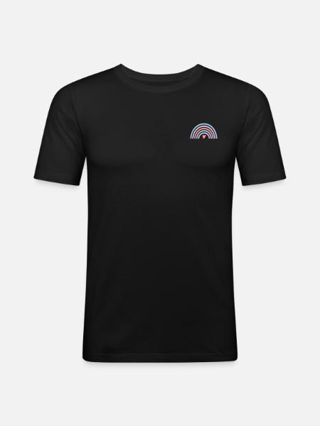 Rainbow with heart - Men's Slim Fit T-Shirt - black