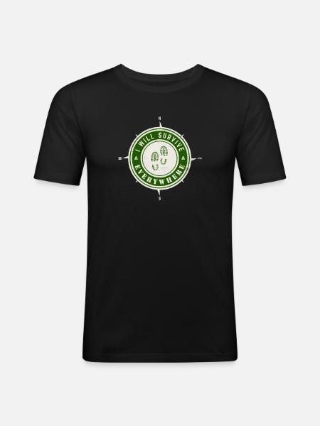 I will survive everywhere - Men's Slim Fit T-Shirt - black