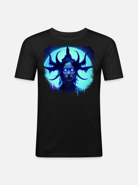 Demon der Eiszeit - Männer Slim Fit T-Shirt - Schwarz