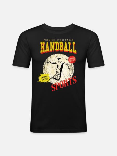 Handball player Handball player Vintage Retro - Men's Slim Fit T-Shirt - black