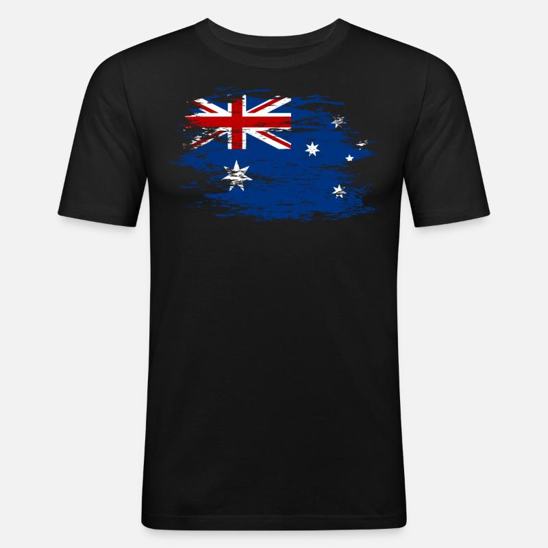 Drapeau de l’Australie utilisé - T-shirt près du corps Homme - noir
