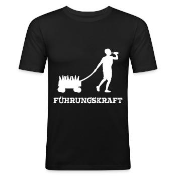 Führungskraft Bollerwagen Bier Löten Vatertag - Männer Slim Fit T-Shirt - Schwarz - Vorne - Nik (191cm)