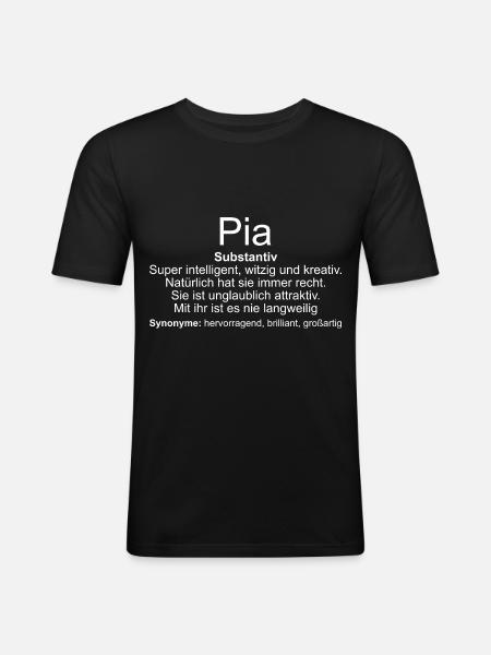 Name Definition Pia - Men's Slim Fit T-Shirt - black