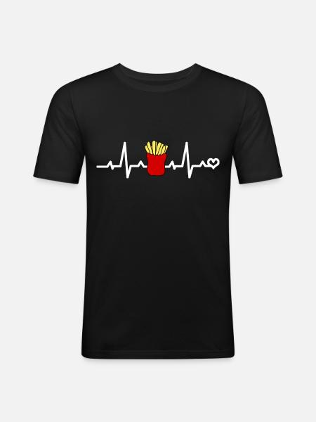 Frites - T-shirt près du corps Homme - noir