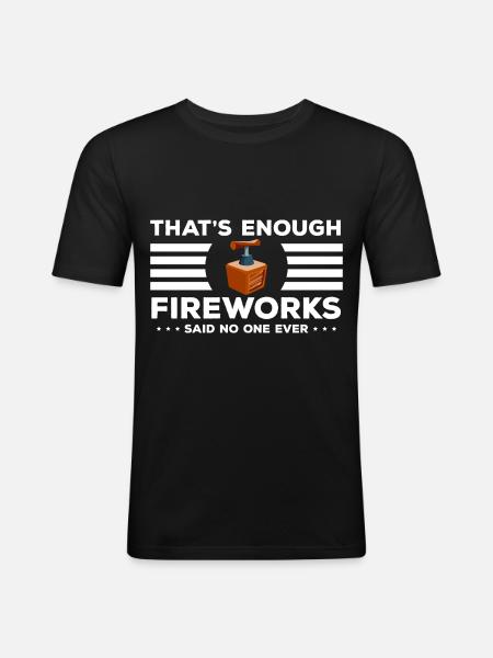 Pyro Football Fireworks - Men's Slim Fit T-Shirt - black