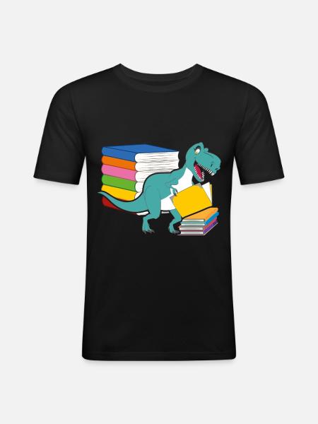 Dinosaur Books Future Paleontologist Dinosaurs - Men's Slim Fit T-Shirt - black