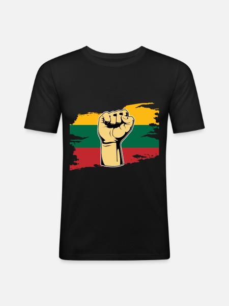 Faust Lithuania - Men's Slim Fit T-Shirt - black