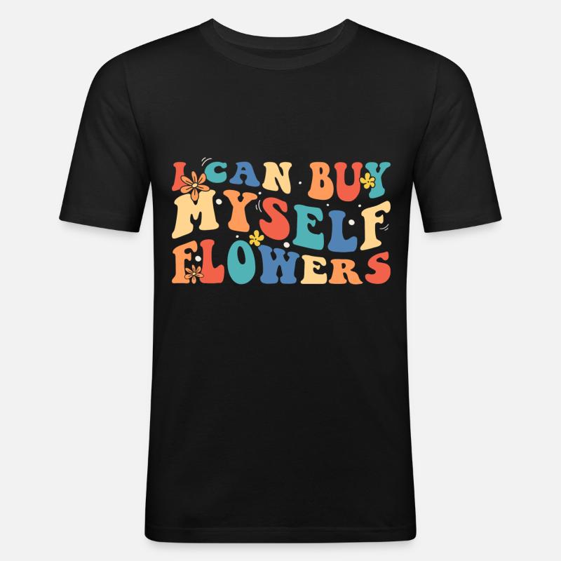 Flower Affection Romantic - Men's Slim Fit T-Shirt - black