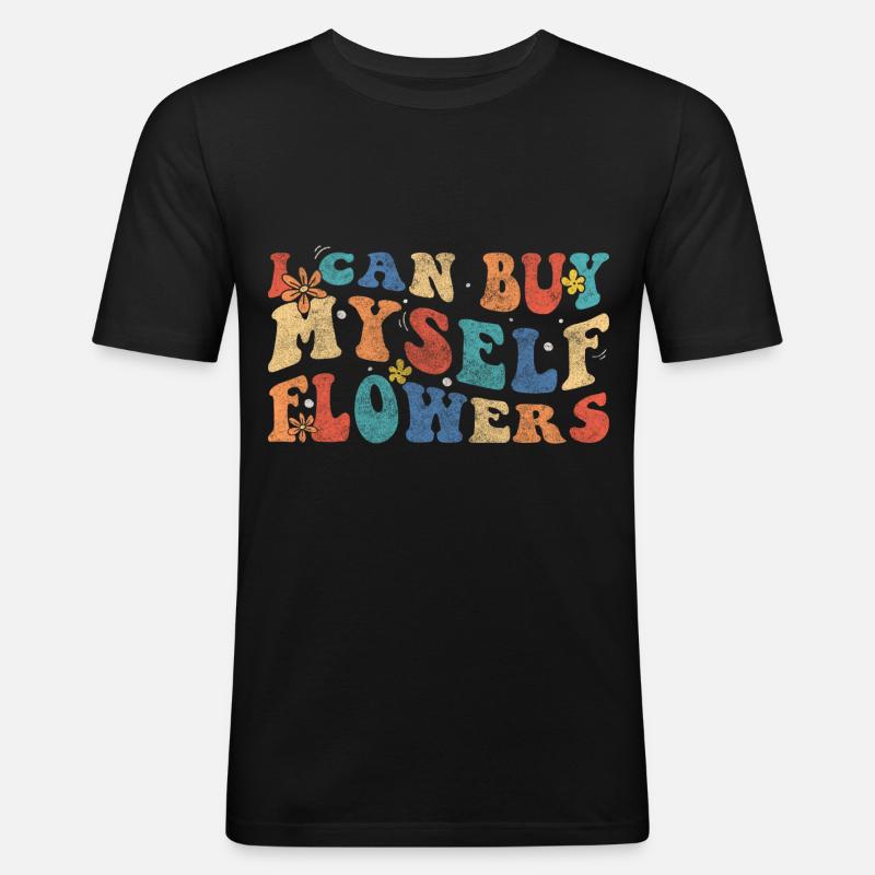 flowers affection romance wedding - Men's Slim Fit T-Shirt - black