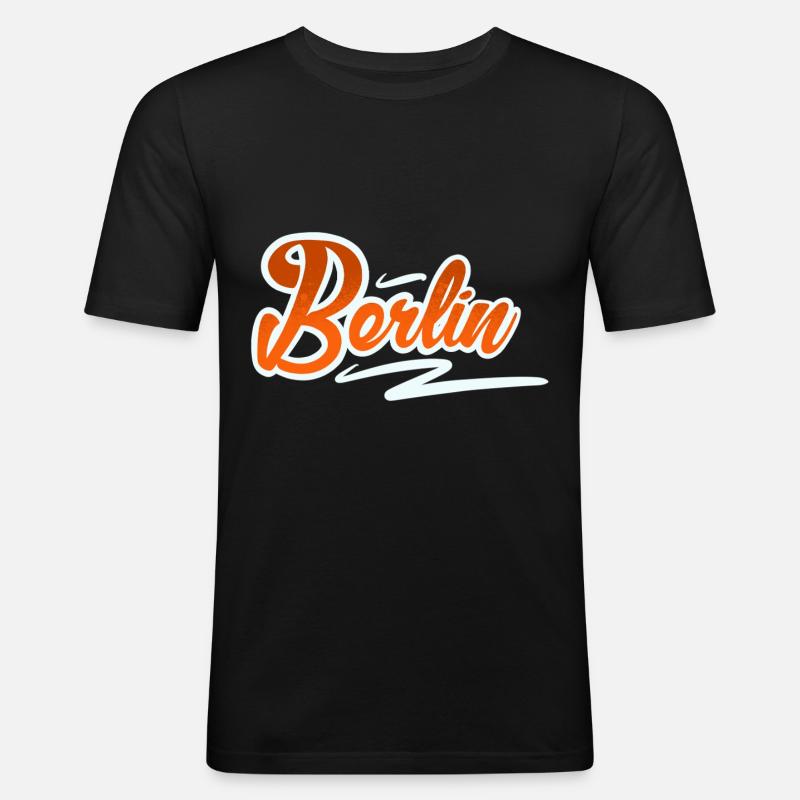 Berlin - Männer Slim Fit T-Shirt - Schwarz