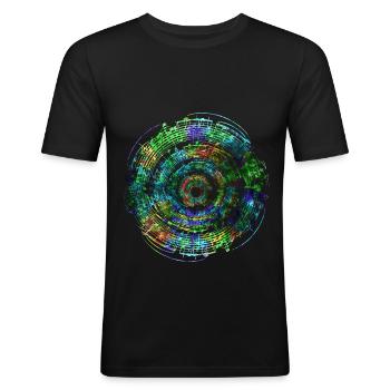 Notenkreis Bunt - Männer Slim Fit T-Shirt - Schwarz - Vorne - Nik (191cm)