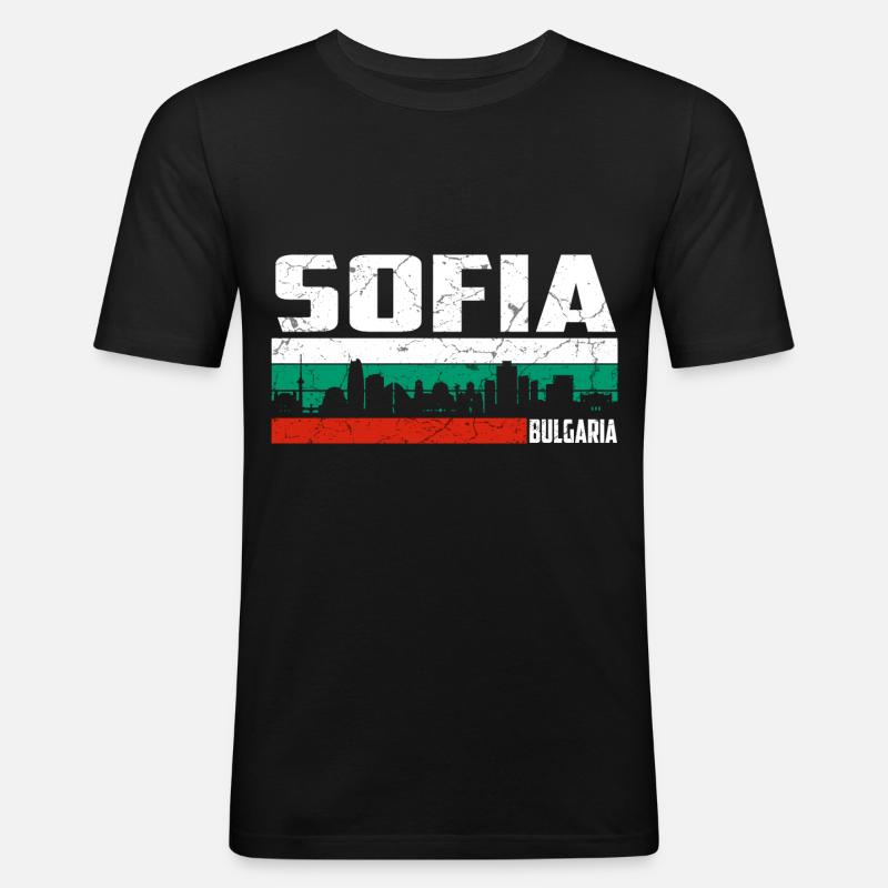 Sofia Bulgarien - Männer Slim Fit T-Shirt - Schwarz