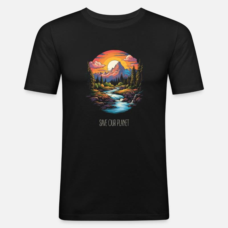 Umweltschutz Klima Aktivist Outfit - Männer Slim Fit T-Shirt - Schwarz