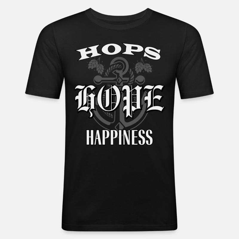 Malt Hope Glück - Männer Slim Fit T-Shirt - Schwarz