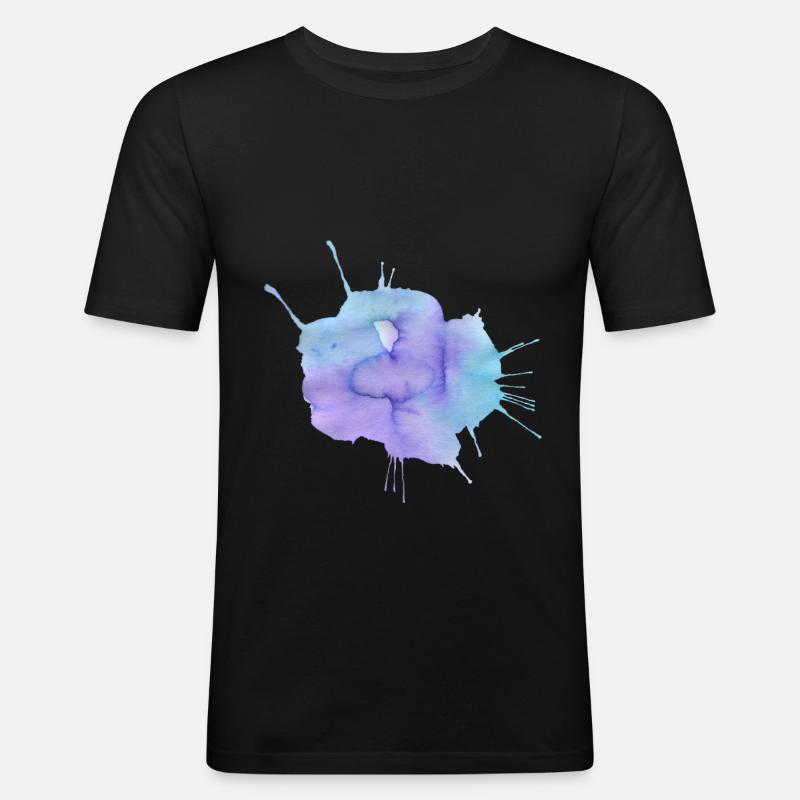 farbklecks - T-shirt près du corps Homme - noir