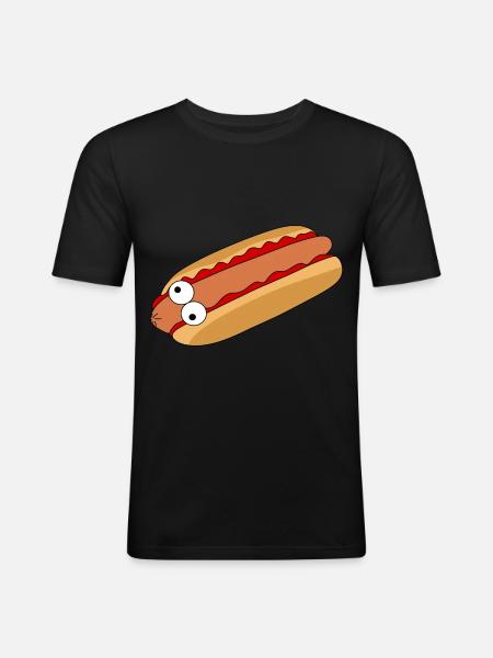 Crazy Hot Dog - Men's Slim Fit T-Shirt - black