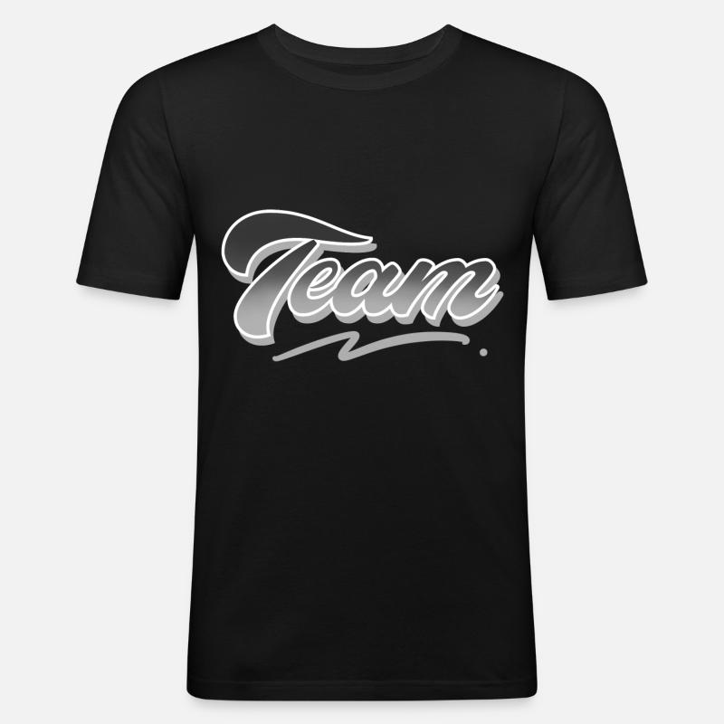 Team - Männer Slim Fit T-Shirt - Schwarz