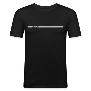 CREW - Men's Slim Fit T-Shirt - black - Front - Nik (191cm)