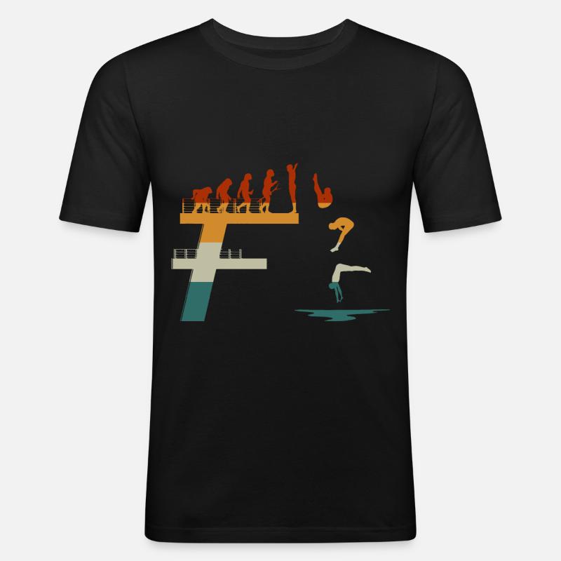 Turmspringer Evolution Wasserspringer Sprungturm - Männer Slim Fit T-Shirt - Schwarz