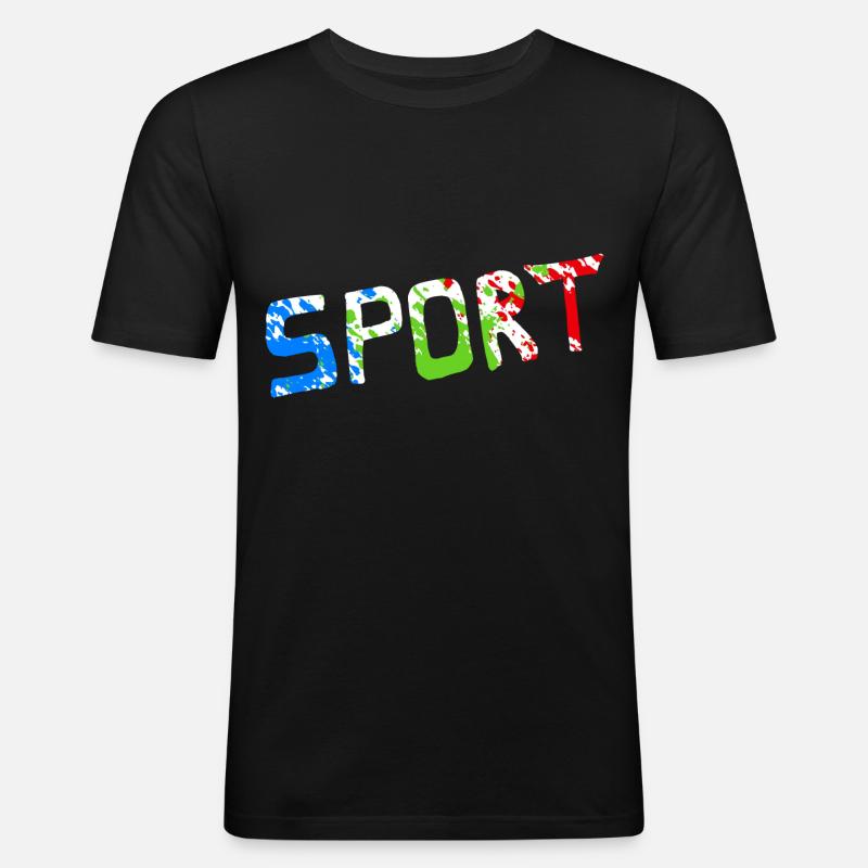 Sport - Männer Slim Fit T-Shirt - Schwarz
